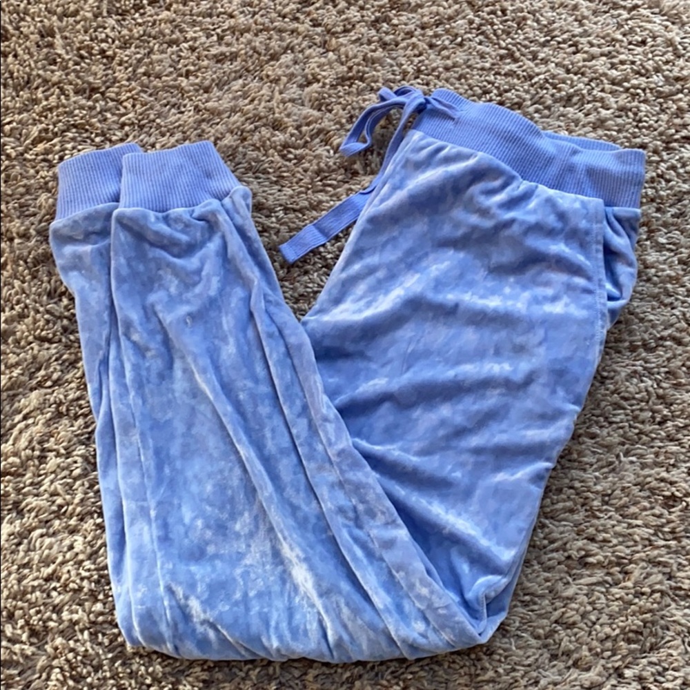 Crushed velvet blue joggers